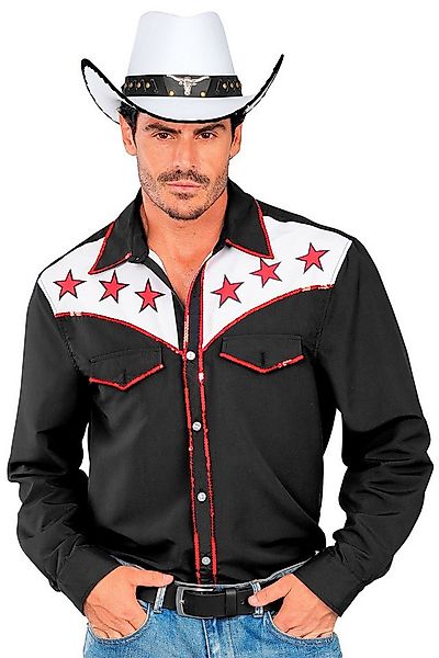 Widmann S.r.l. Cowboy-Kostüm Cowboy Hemd 'Rodeo' für Herren, Schwarz günstig online kaufen