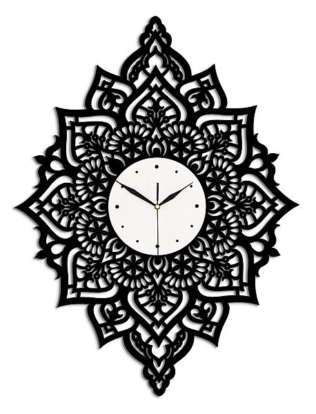 ORNAMENTI Wanduhr Boho Stil, grosse, MANDALA, günstig online kaufen