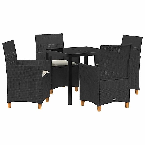 vidaXL Garten Essgruppe 5-Tlg Schwarz Poly Rattan 3381066 günstig online kaufen