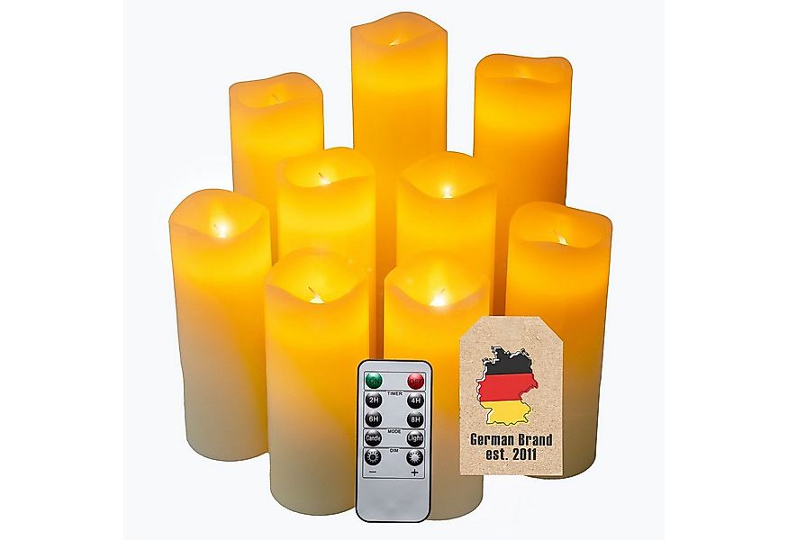 Intirilife LED-Kerze (Set, 9-tlg., 9x LED Kerze), LED Kerzen Set in verschi günstig online kaufen