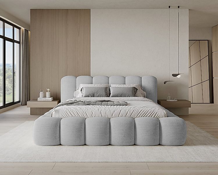 Chilly Möbel Polsterbett Stone Cord Stoff 200x200 cm mit Stauraum Poso 55 günstig online kaufen