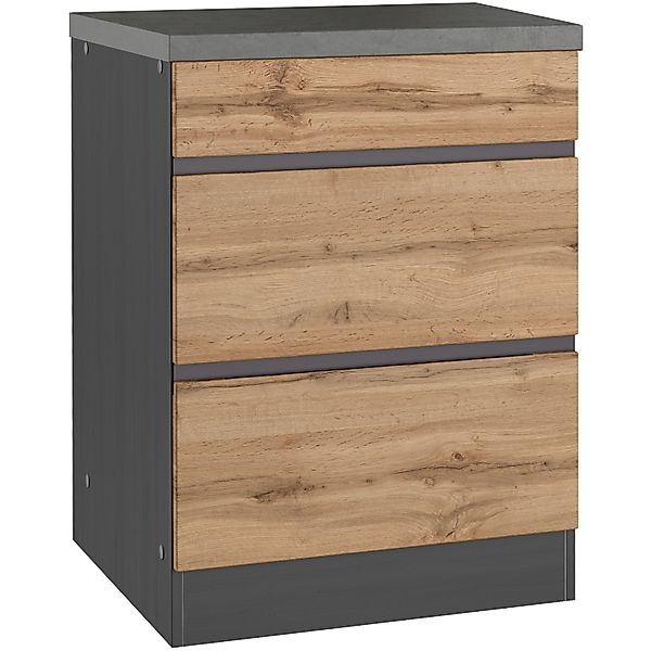 Held Möbel Küchen-KochfeldKüchen-Umbauschrank Turin 60 cm Wotaneiche/Graphi günstig online kaufen