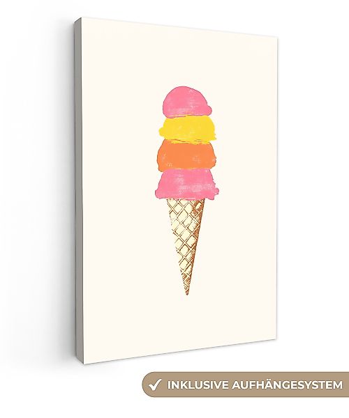 OneMillionCanvasses® Leinwandbild Schaufel Eiscreme - Hörner günstig online kaufen