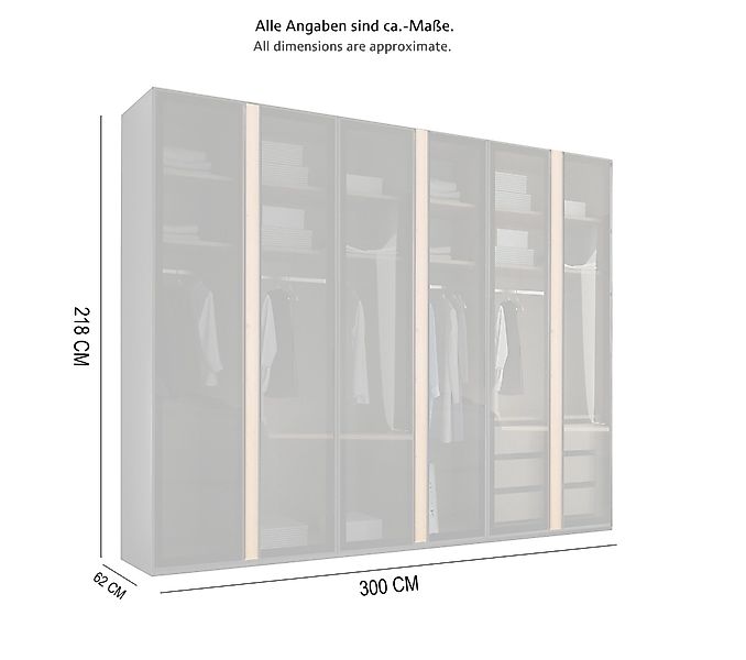 Palms-Store Kleiderschrank Drehtürenschrank Monaco mit transparentem günstig online kaufen