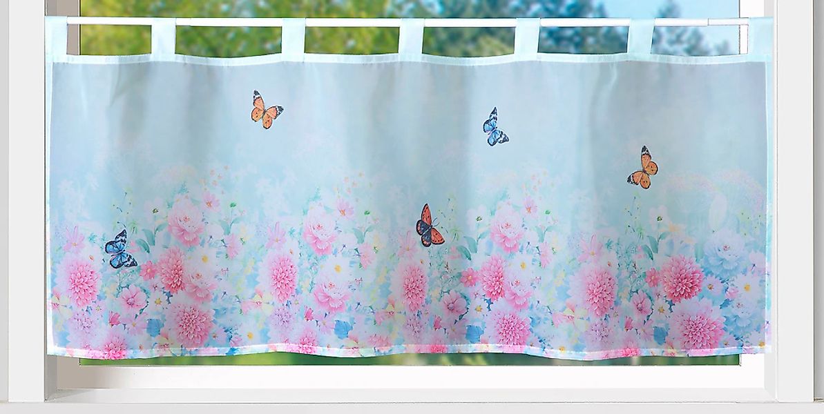 Weckbrodt Scheibengardine "Capri" Schlaufen 1 Stk. tlg. Voile, halbtranspar günstig online kaufen