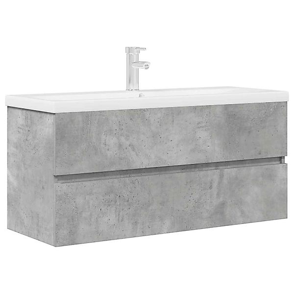 vidaXL 2-Tlg Badmöbel-Set Betongrau Holzwerkstoff 3324917 günstig online kaufen
