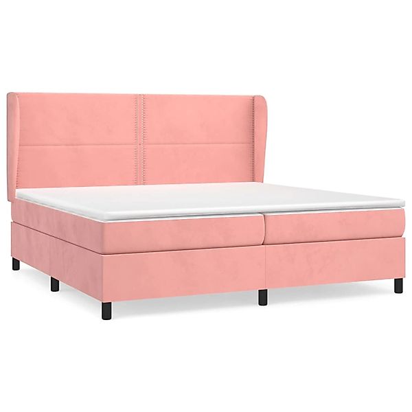 vidaXL Boxspringbett mit Matratze Rosa 200x200 cm Samt1372946 günstig online kaufen