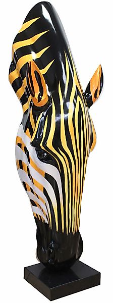 GILDE Tierfigur "Skulptur Zebra Zebrakopf orange; schwarz; weiß H. 50 cm" günstig online kaufen