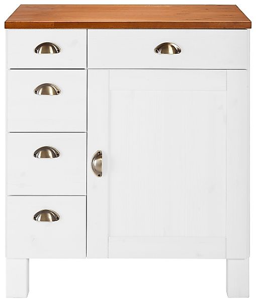 Home affaire Unterschrank »Oslo« 75 cm breit, 1 Tür, 5 Schubladen, aus Kief günstig online kaufen