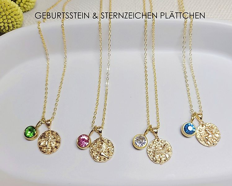 GOLDEN Kette mit Anhänger Personalisierte Halskette Geburtsstein mit Sternz günstig online kaufen
