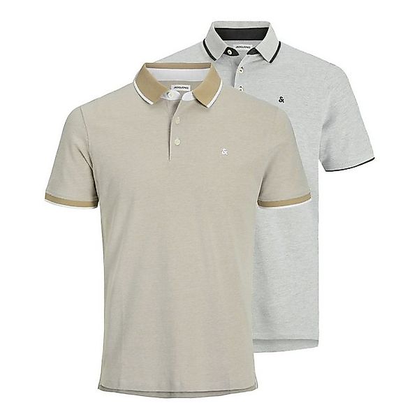 Jack & Jones Poloshirt JJE Paulos Polo SS 2Pk mit farblich abgesetzten Stre günstig online kaufen