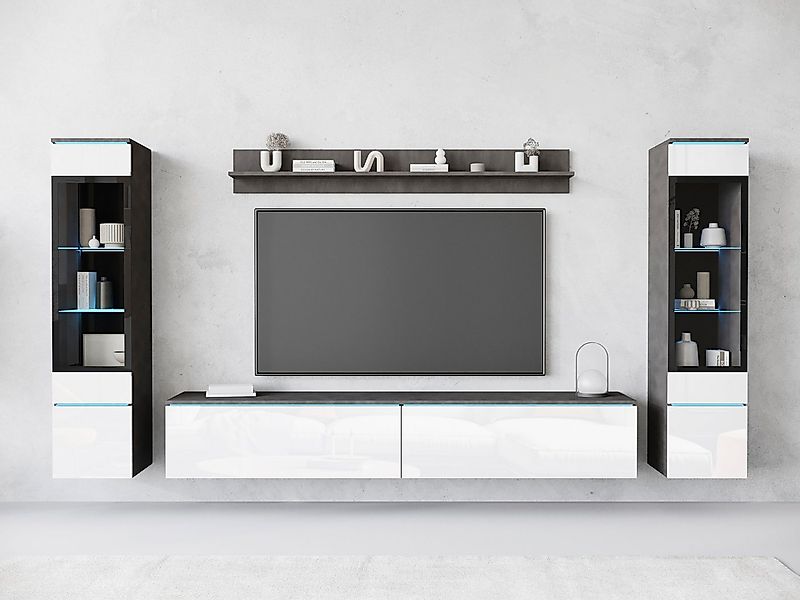 INOSIGN Wohnwand VERA II, Vitrinen Türanschlag wechselbar, (Komplett-Set, 4 günstig online kaufen