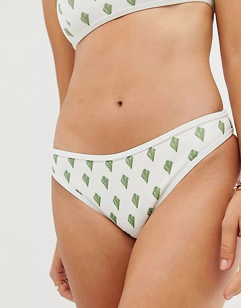 Zulu & Zephyr – Bikini-Hüfthose mit Palmenprint-Mehrfarbig günstig online kaufen