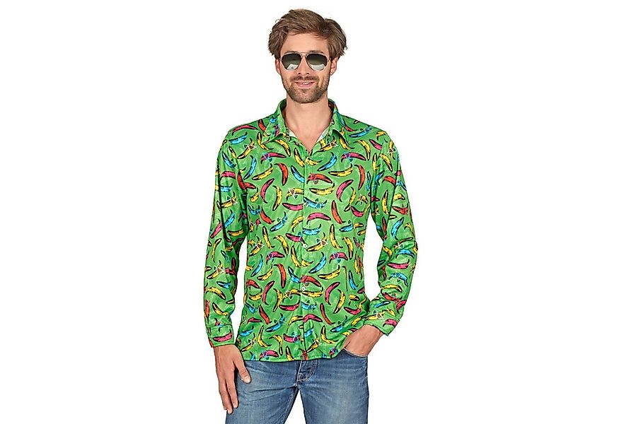 andrea-moden Kostüm Retro Hippie Hemd 'Pop Banana' für Herren, Grün günstig online kaufen
