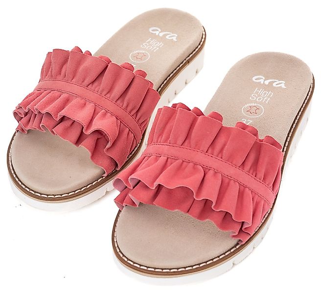 Ara KENT Pantolette, Slides, Flats, Sandale mit geraffter Bandage günstig online kaufen
