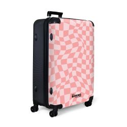 NoBoringSuitcases.com© Hartschalen-Trolley Gewelltes rosa Karomuster 77 günstig online kaufen