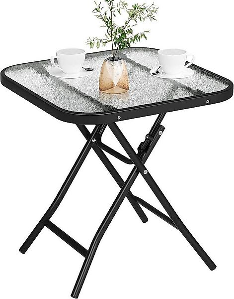 EUGAD Gartentisch (1-St), Beistelltisch klappbar, aus Glas&Metall, rechteck günstig online kaufen