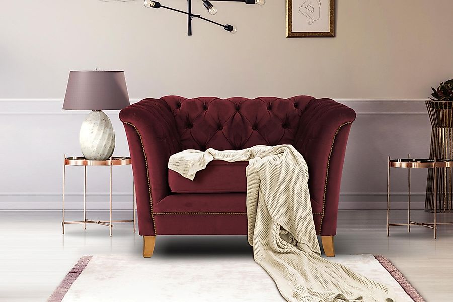Home affaire Sessel Newport modernes Chesterfield, günstig online kaufen