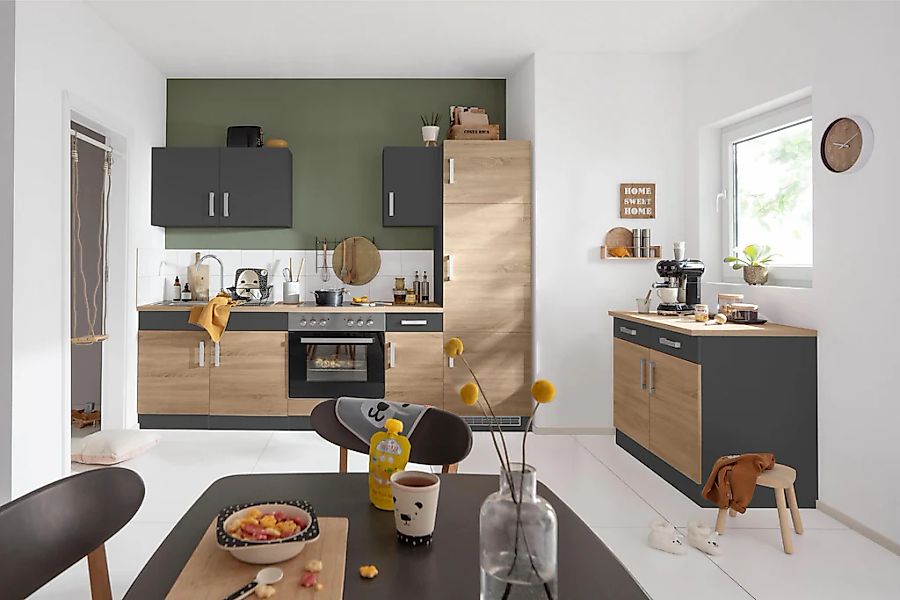 KOCHSTATION "KS-Gera" Breite 270 cm, wahlweise mit E-Geräten, mit Arbeitspl günstig online kaufen