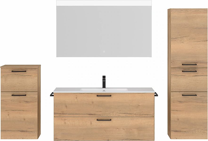 nobilia Badmöbel-Set "Tolvina" vormontiert, mit Soft-Close, 4 Stk. tlg. günstig online kaufen