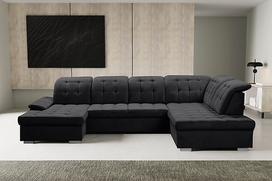 WERK2 Wohnlandschaft »Kordula-New Multifunktion Couch, Breite 332cm, U-Form günstig online kaufen