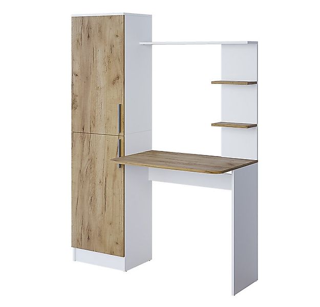 Vicco Schreibtisch Tessa, Weiß/Goldkraft Eiche, 122.9 x 33.4 cm günstig online kaufen