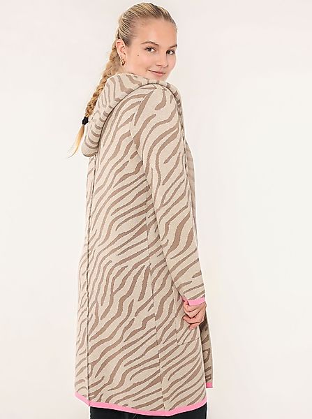 Zwillingsherz Strickjacke "Zebra" Animal-Muster, Kapuze, Langarm, günstig online kaufen