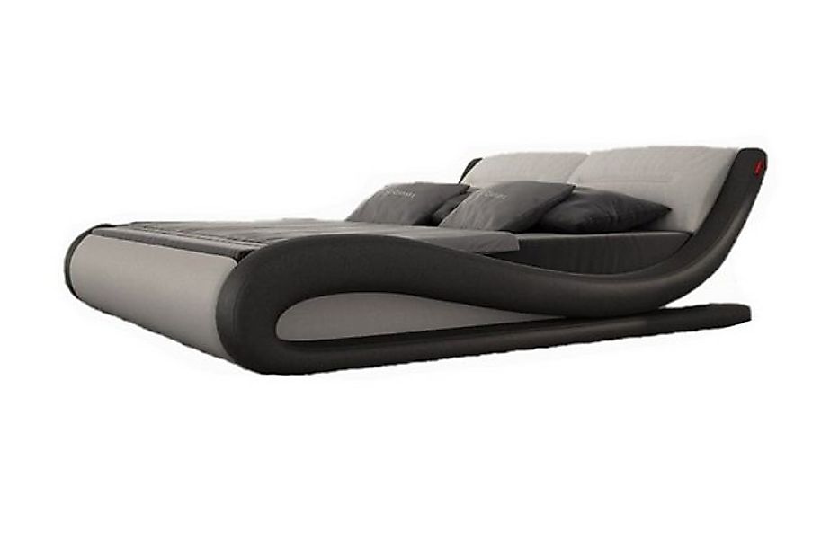 Sofa Dreams Kunstlederbett Aprilia Weiß-Schwarz Komplettbett (Bett und Matr günstig online kaufen