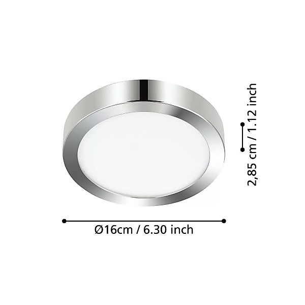 LED-Deckenlampe Fueva 5 IP44 3000K chrom 16x16cm günstig online kaufen