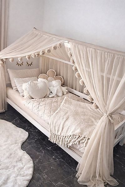 Baby Fancyroom Betthimmel Betthimmel Tüll Hausbett Kinderbett 2 Stück 340cm günstig online kaufen