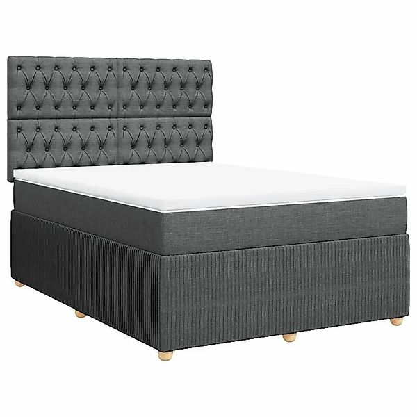 vidaXL Boxspringbett mit Matratze Dunkelgrau 160x200 cm Stoff 3294415 günstig online kaufen