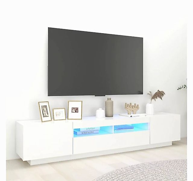 vidaXL TV-Schrank TV-Schrank mit LED Leuchten Weiß 200x35x40 cm Lowboard günstig online kaufen