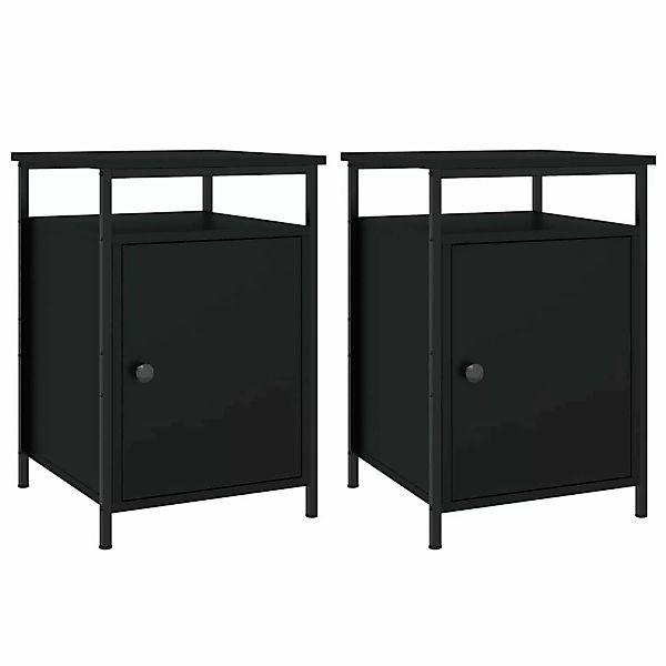vidaXL Nachttische 2 Stk Schwarz 40x42x60 cm Holzwerkstoff Modell 5 günstig online kaufen