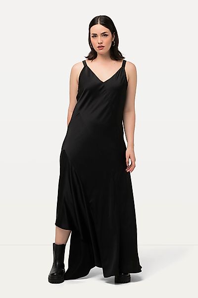 Ulla Popken Cocktailkleid Satin-Maxikleid A-Linie V-Ausschnitt günstig online kaufen