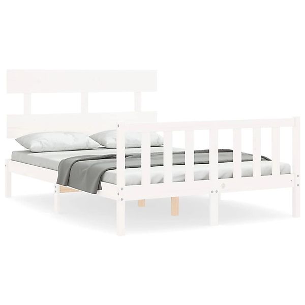 vidaXL Massivholzbett ohne Matratze Weiß 120x200 cm Kiefernholz 3193267 günstig online kaufen