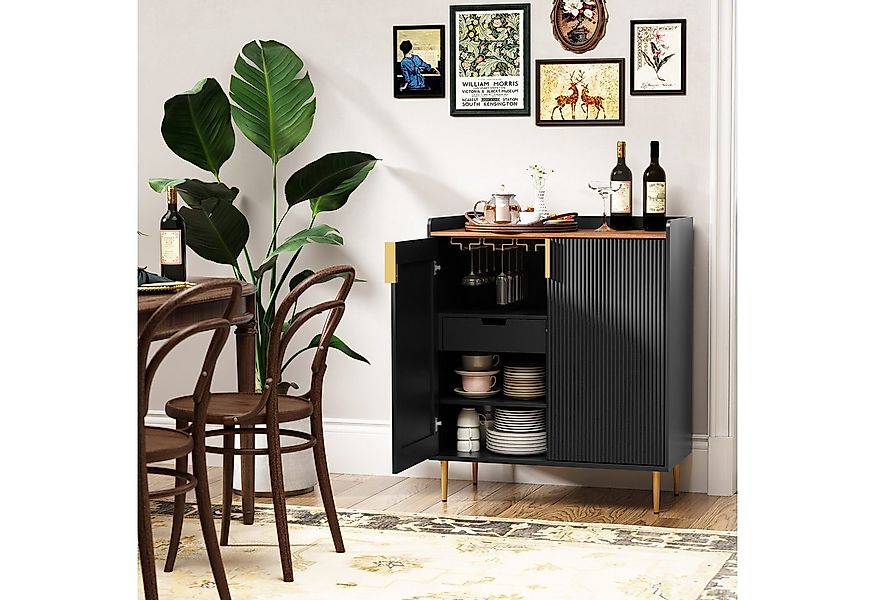 HOLTICO Weinschrank Multifunktionaler Bar-Schrank, moderner Kaffeetresen-Sc günstig online kaufen