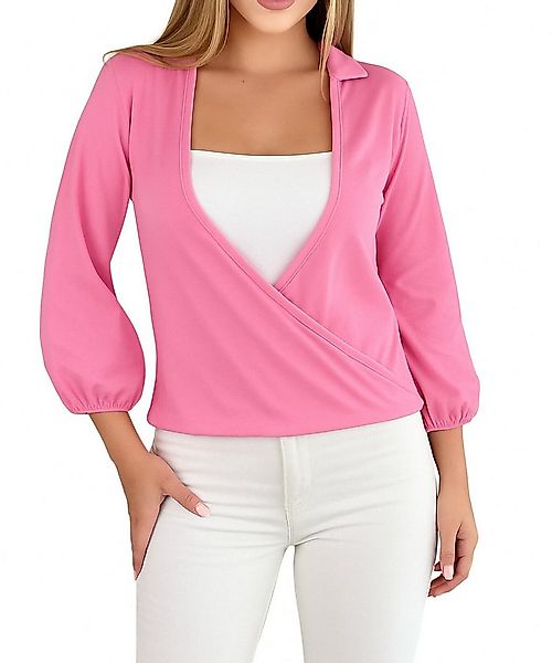 Mississhop 3/4-Arm-Shirt Bluse Tunika Longshirt mit Ballonärmeln günstig online kaufen