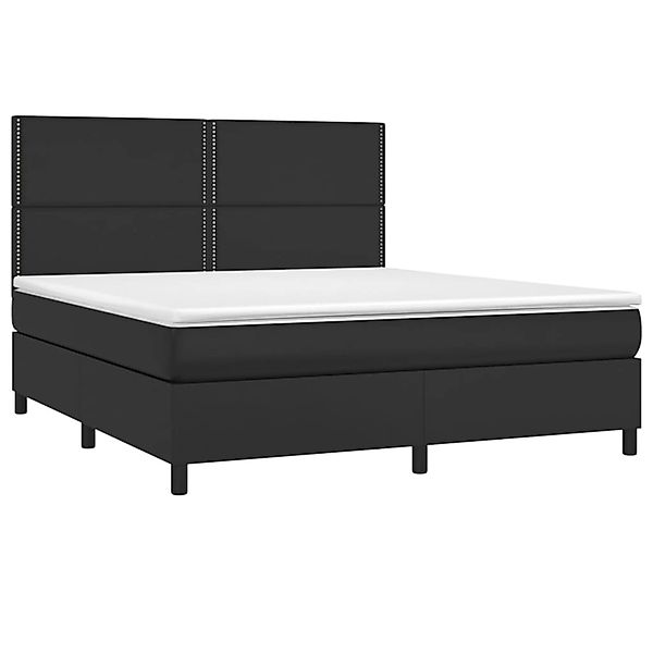 vidaXL Boxspringbett mit Matratze & LED Schwarz 180x200 cm Kunstleder 31358 günstig online kaufen