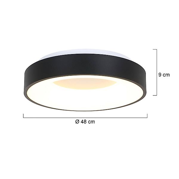 LED-Deckenlampe Ringlede, 2.700 K, Ø 48 cm, schwarz, Metall günstig online kaufen