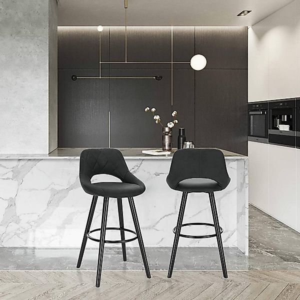 Woltu Barhocker (2 St), Barstuhl Tresenhocker mit Lehne und Fußstütze günstig online kaufen