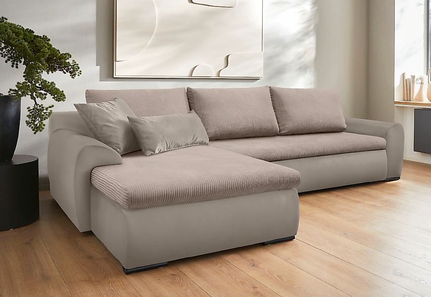 Home affaire Ecksofa "Win, L-Form, Breite 285cm", optional mit Schlaffunkti günstig online kaufen