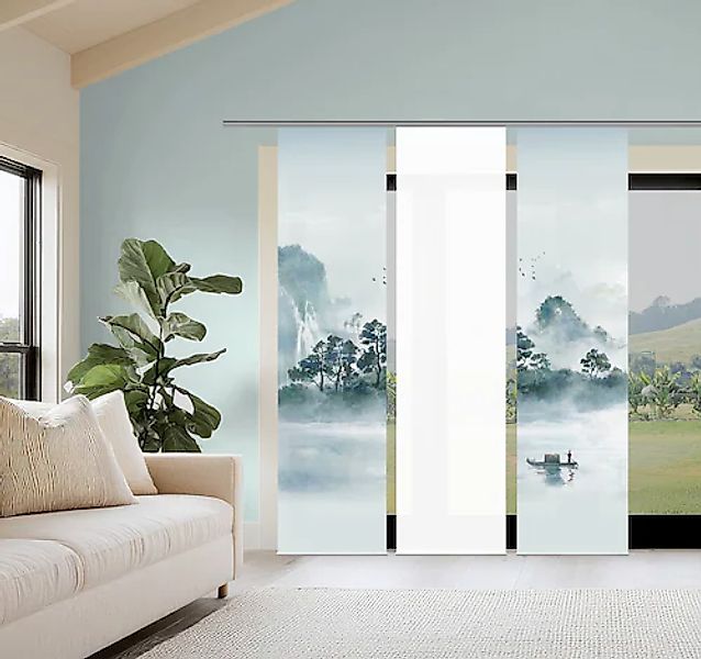 HOME WOHNIDEEN Schiebegardine »VITNAM« Paneelwagen 3 Stk. tlg. Schiebewand günstig online kaufen