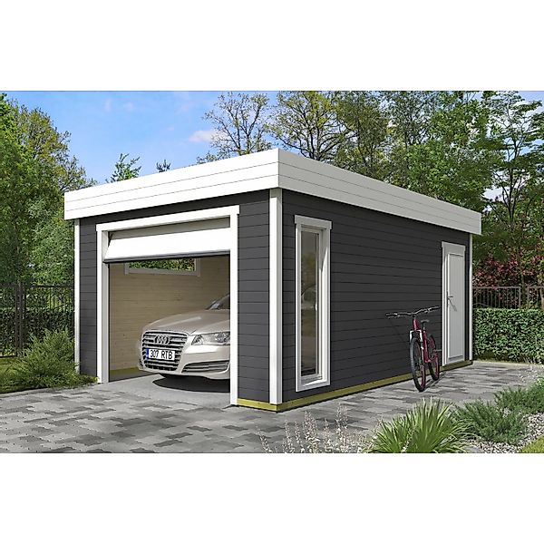 Lasita Garage Bahamas 2 mit Sektionaltor 360 cm x 540 cm Carbongrau günstig online kaufen