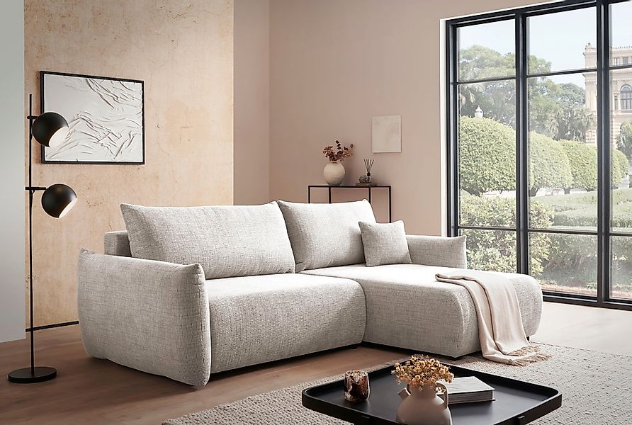 Home affaire Ecksofa "MAVAS Schlafsofa mit Bettkasten, L-Form," ca.257/127c günstig online kaufen