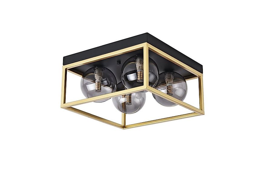 lux.pro Deckenleuchte, ohne Leuchtmittel, »Widnes« x G9 Metall Glas Schwarz günstig online kaufen