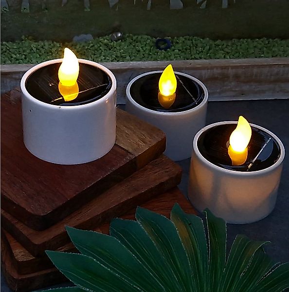 MARELIDA LED-Kerze LED Solar Teelichter Garten Outdoor Solar Kerze Solarleu günstig online kaufen