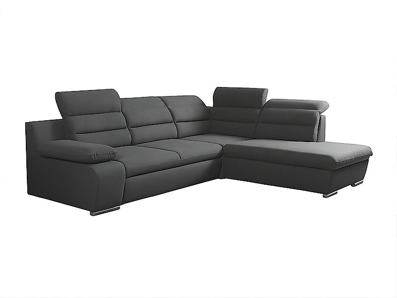 Ecksofa mit Schlaffunktion - Ecke rechts - Anthrazit - PYLOS günstig online kaufen