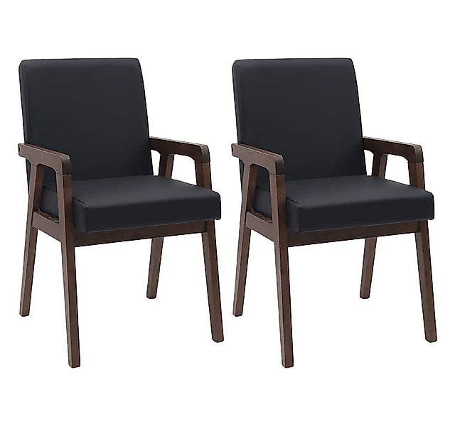 vidaXL Esszimmerstuhl Esszimmerstühle mit Kissen 2 Stk. Braun Massivholz Gu günstig online kaufen