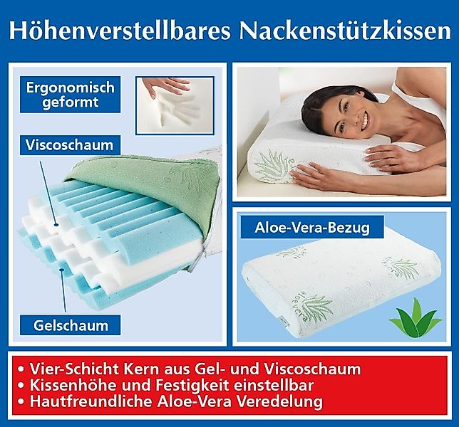 Maximex Kopfkissen Höhenverstellbares Nackenstützkissen B: 60 günstig online kaufen