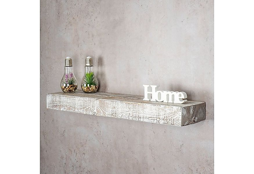 Levandeo® Wandregal, levandeo Wandregal Holz Massiv 80x20cm Shabby Chic Wan günstig online kaufen